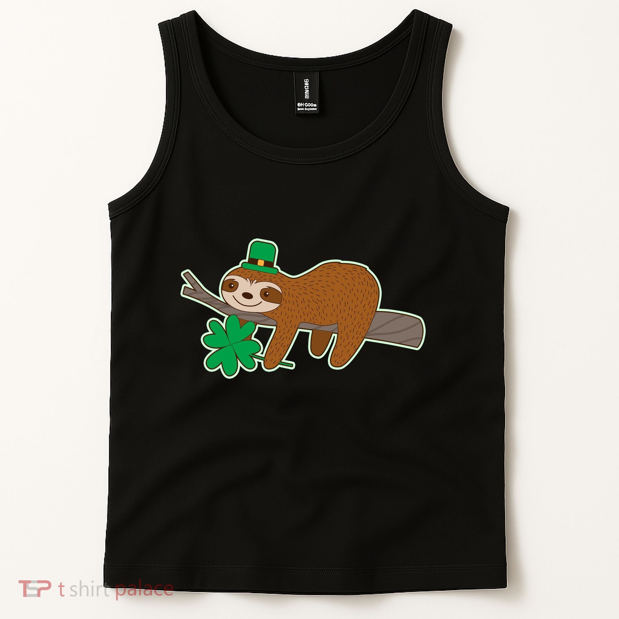 Cute Funny St Patrick's Day Sloth Tank Top