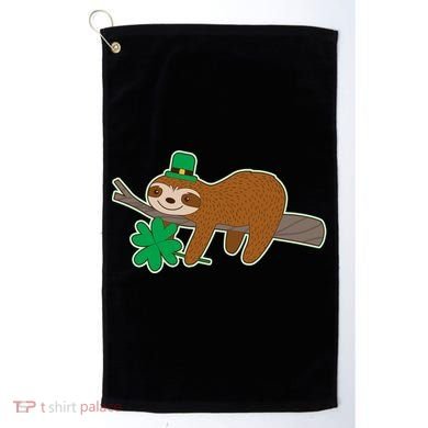 Cute Funny St Patrick's Day Sloth Golf Towel