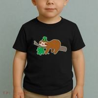 Cute Funny St Patrick's Day Sloth Toddler T-Shirt thumb 2