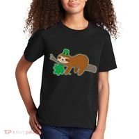 Cute Funny St Patrick's Day Sloth Kids T-Shirt thumb 2