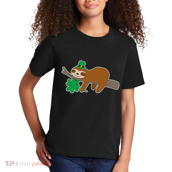 Cute Funny St Patrick's Day Sloth Kids T-Shirt
