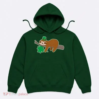 Cute Funny St Patrick's Day Sloth Hoodie