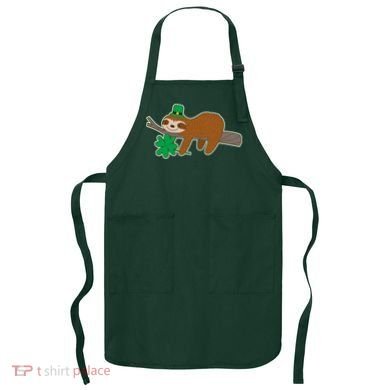 Cute Funny St Patrick's Day Sloth Apron