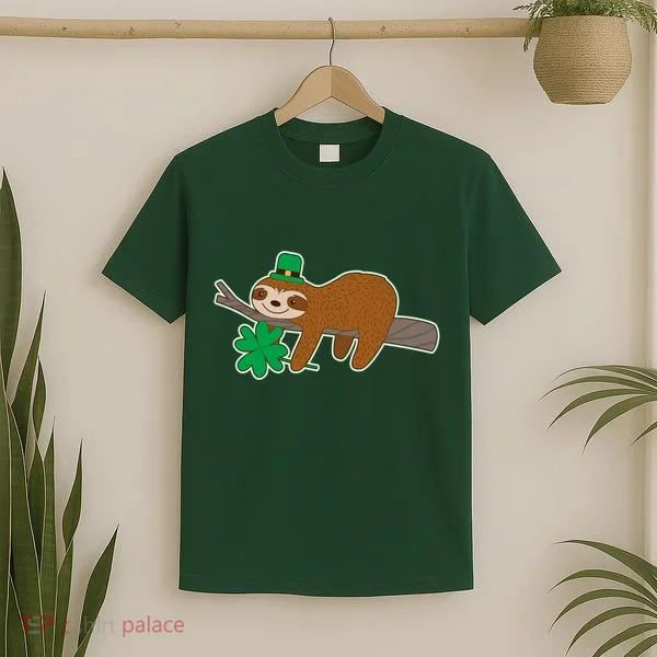 Cute Funny St Patrick's Day Sloth T-Shirt