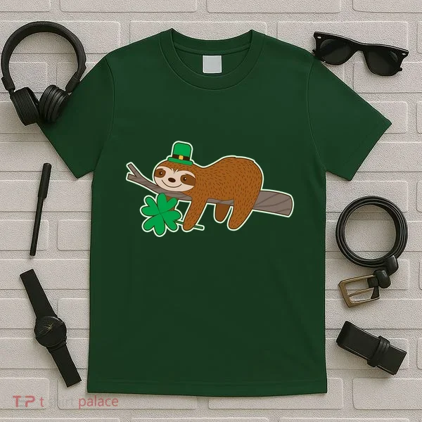 Cute Funny St Patrick's Day Sloth T-Shirt