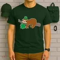 Cute Funny St Patrick's Day Sloth T-Shirt thumb 6