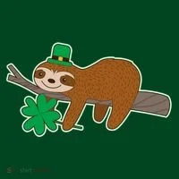 Cute Funny St Patrick's Day Sloth T-Shirt thumb 7