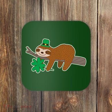 Cute Funny St Patrick's Day Sloth Coaster