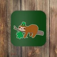 Cute Funny St Patrick's Day Sloth Coaster thumb 0