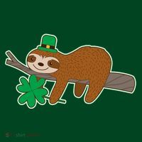 Cute Funny St Patrick's Day Sloth Coaster thumb 2