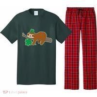 Cute Funny St Patrick's Day Sloth Pajama Set thumb 0