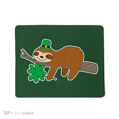 Cute Funny St Patrick's Day Sloth Mousepad
