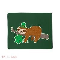 Cute Funny St Patrick's Day Sloth Mousepad thumb 0