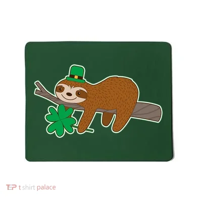 Cute Funny St Patrick's Day Sloth Mousepad