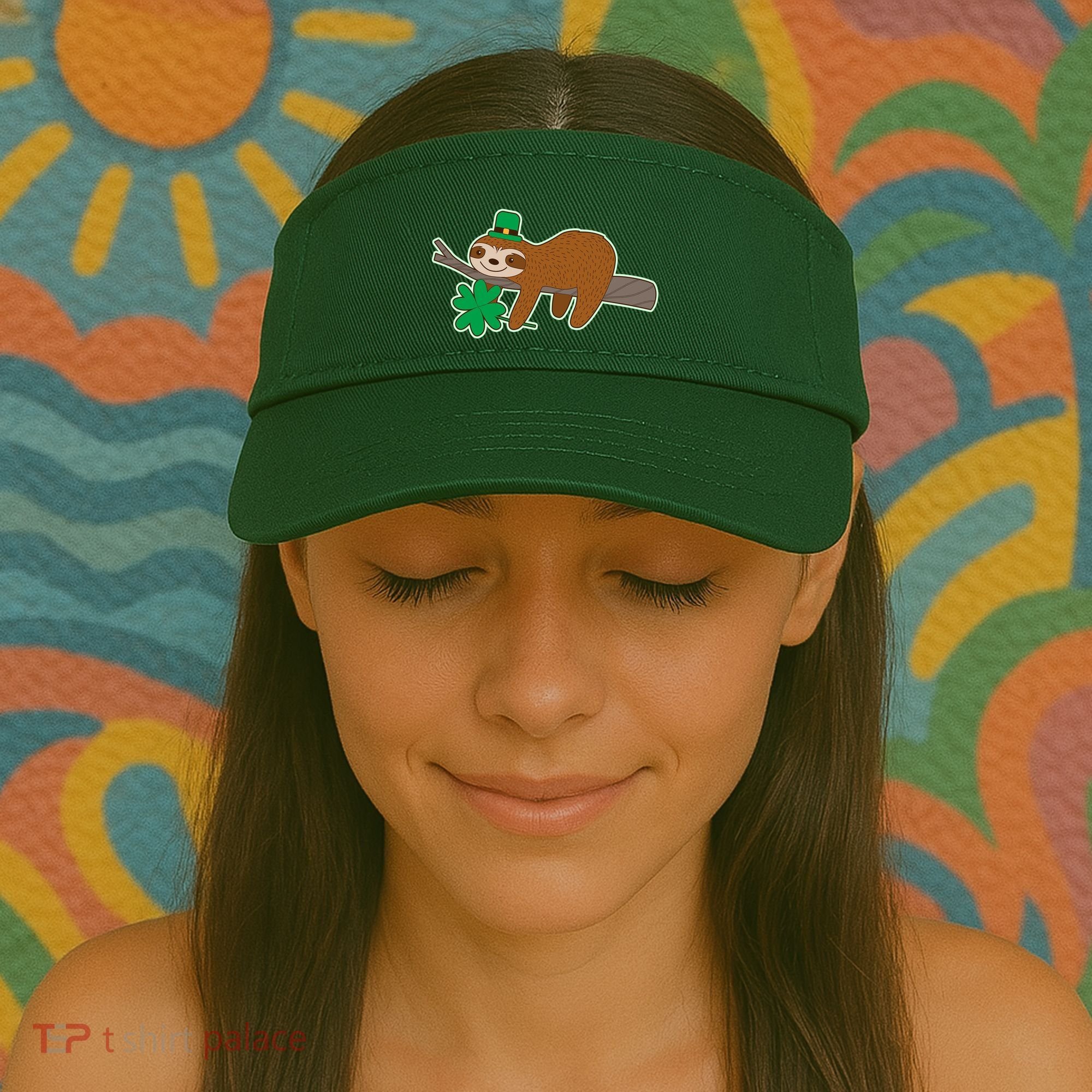 Cute Funny St Patrick's Day Sloth Visor