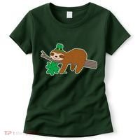 Cute Funny St Patrick's Day Sloth Women's T-Shirt thumb 0
