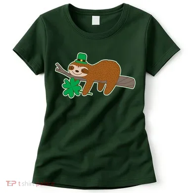 Cute Funny St Patrick's Day Sloth Women's T-Shirt