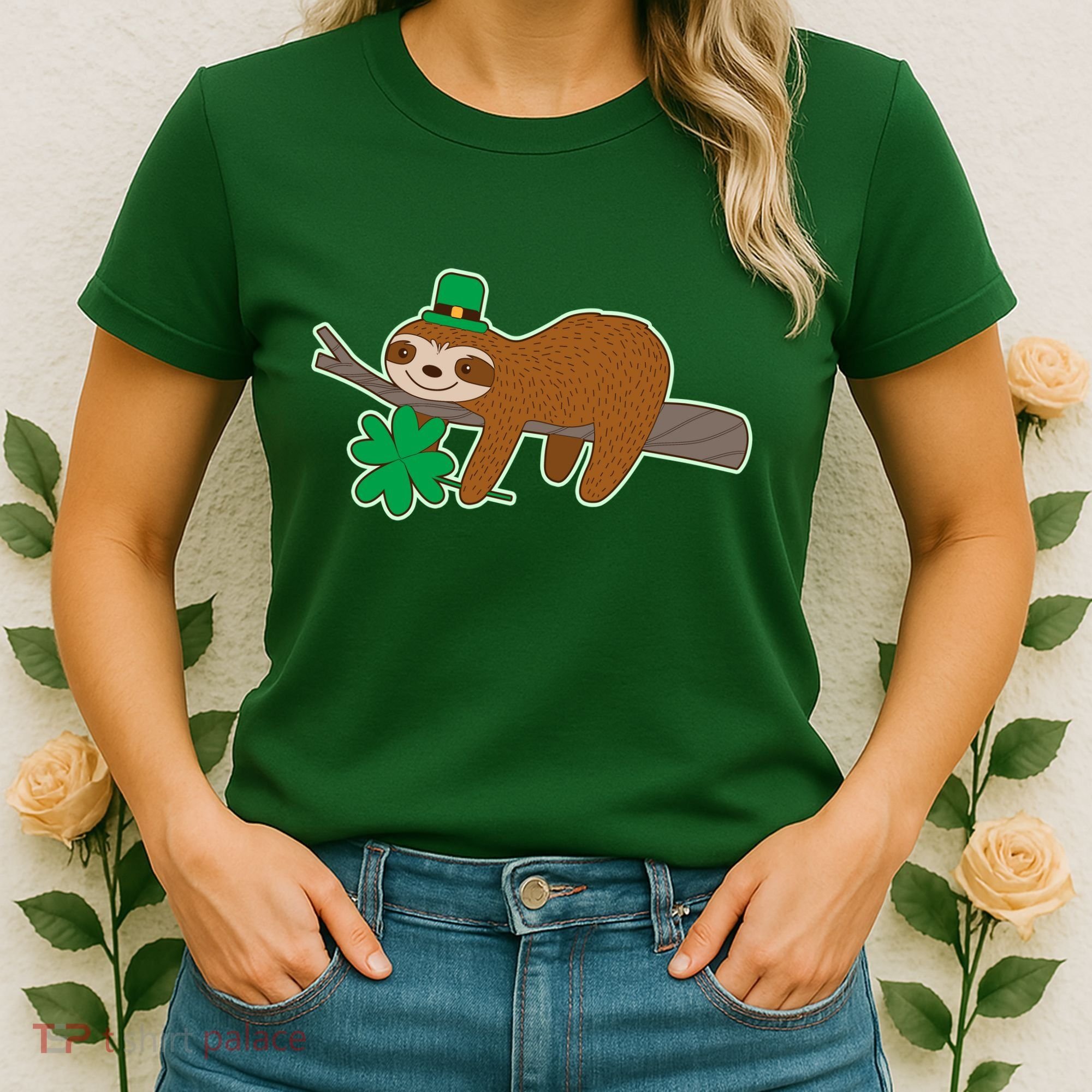 Cute Funny St Patrick's Day Sloth Women's T-Shirt