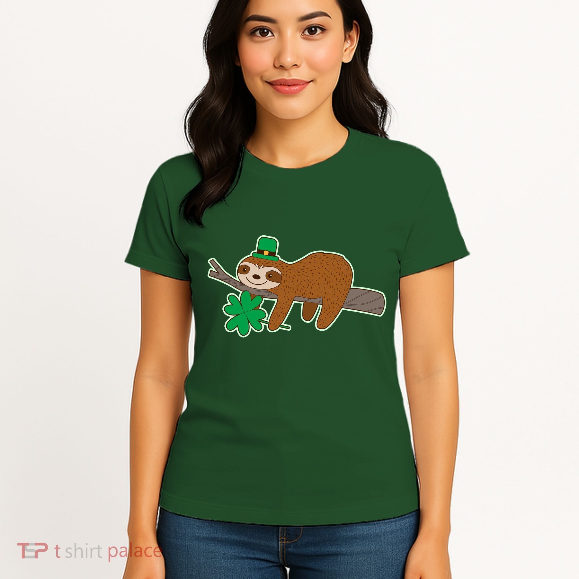 Cute Funny St Patrick's Day Sloth Women's T-Shirt