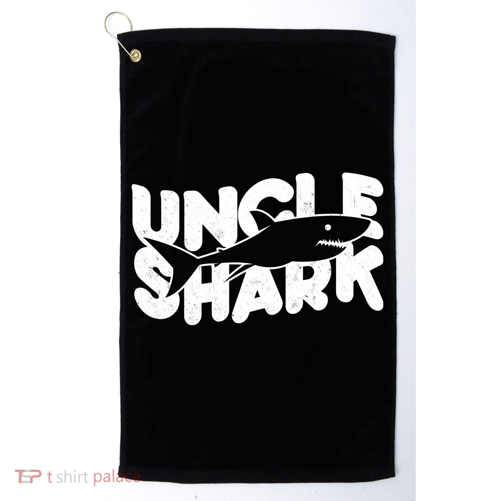 Cute Funny Uncle Shark Golf Towel
