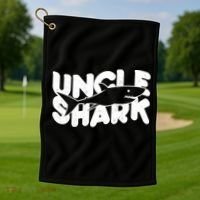 Cute Funny Uncle Shark Golf Towel thumb 1