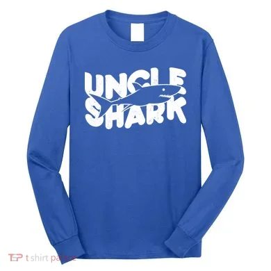 Cute Funny Uncle Shark Long Sleeve Shirt
