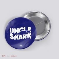 Cute Funny Uncle Shark Button thumb 0