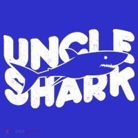 Cute Funny Uncle Shark Button thumb 1