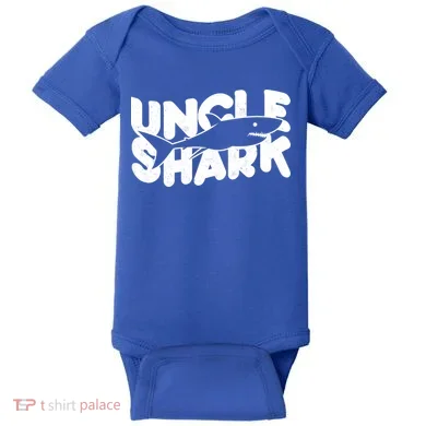 Cute Funny Uncle Shark Baby Bodysuit