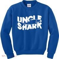 Cute Funny Uncle Shark Kids Sweatshirt thumb 0