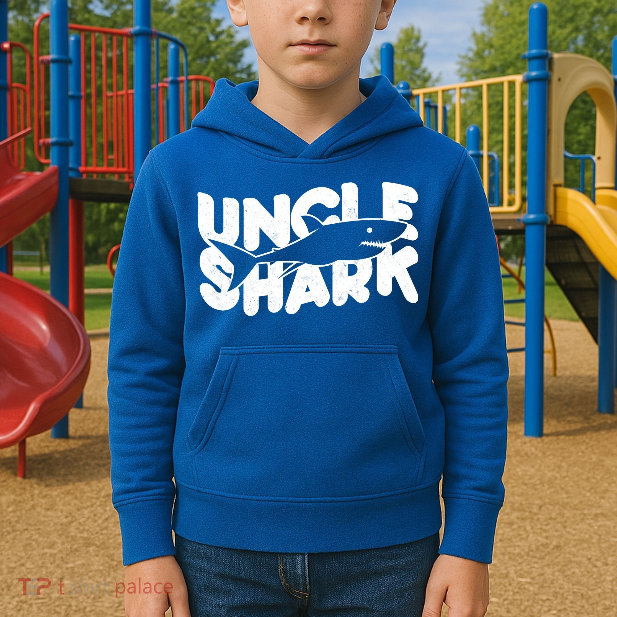 Cute Funny Uncle Shark Kids Hoodie