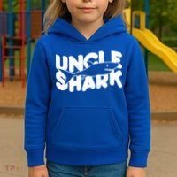 Cute Funny Uncle Shark Kids Hoodie thumb 3