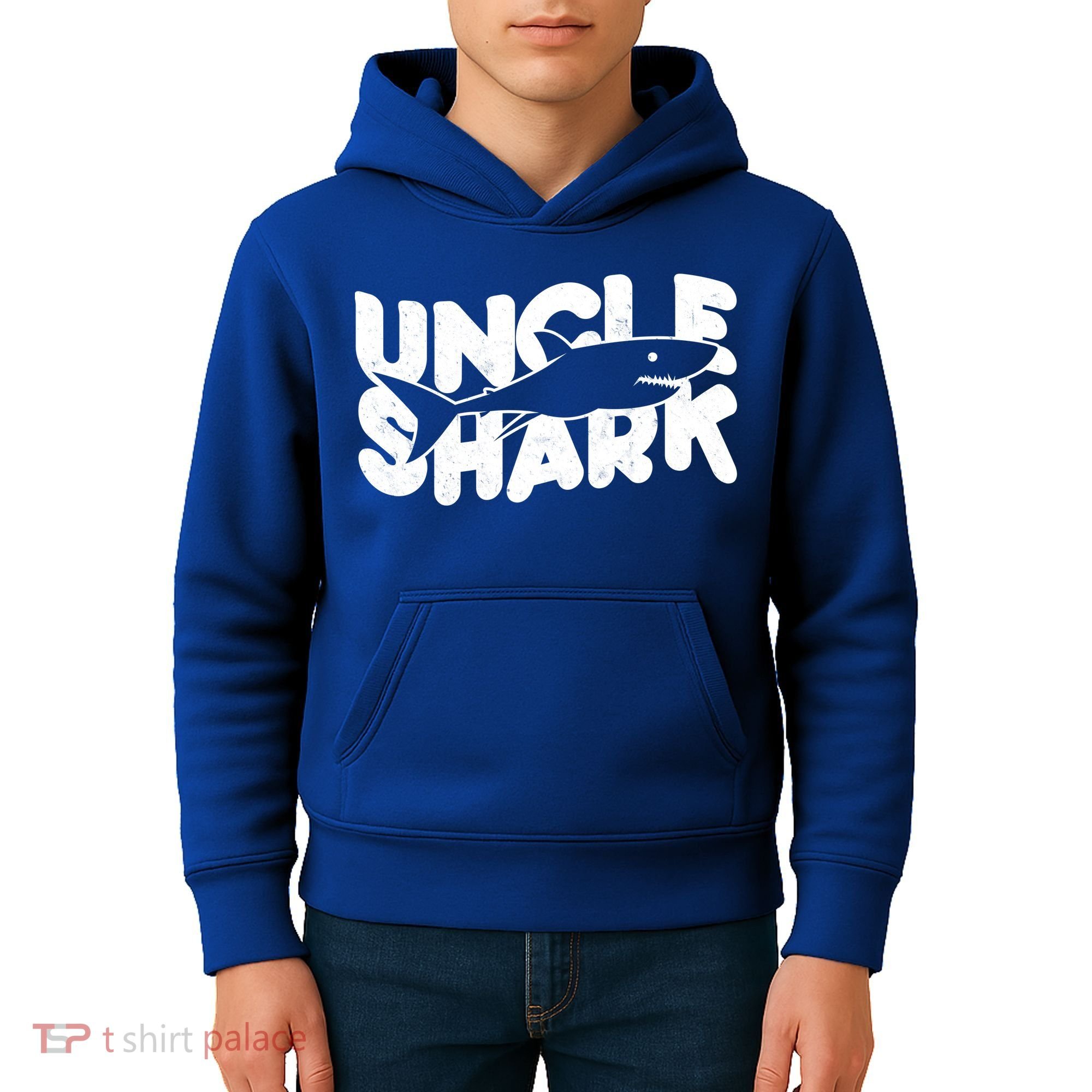 Cute Funny Uncle Shark Kids Hoodie