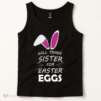 Cute Funny Will Trade Sister For Easter Eggs Tank Top thumb 2