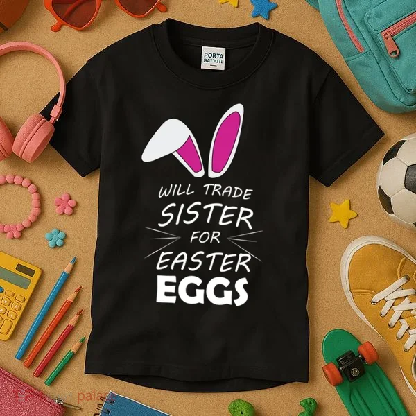 Cute Funny Will Trade Sister For Easter Eggs Kids T-Shirt
