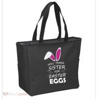 Cute Funny Will Trade Sister For Easter Eggs Tote Bag thumb 2