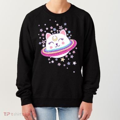 Cute Galaxy Saturn Cat  Women's Sweatshirt