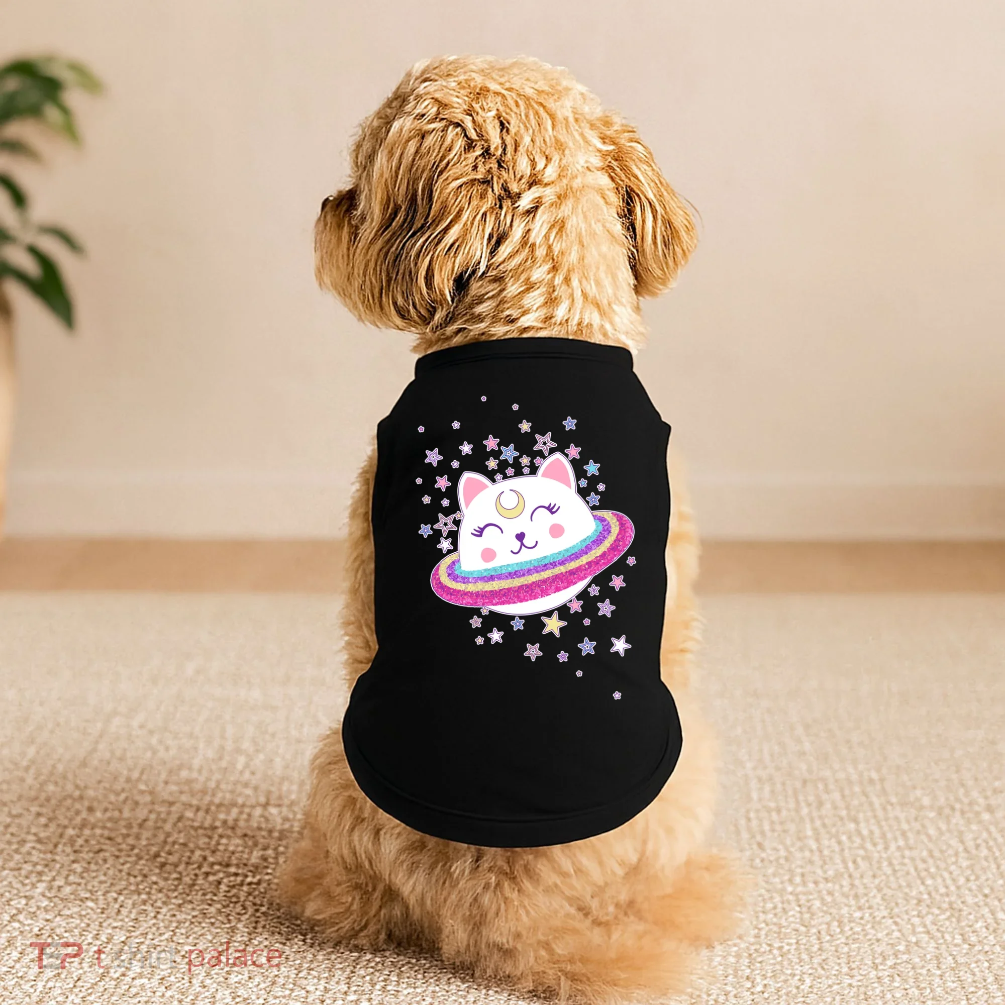 Cute Galaxy Saturn Cat  Doggie Tank