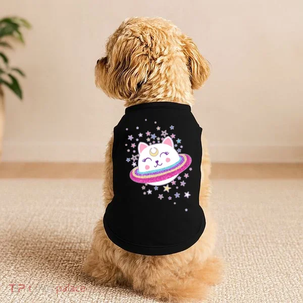 Cute Galaxy Saturn Cat  Doggie Tank