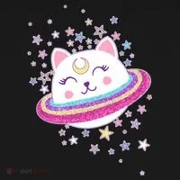 Cute Galaxy Saturn Cat  Doggie Tank thumb 4