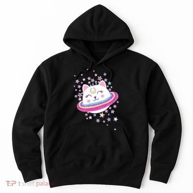 Cute Galaxy Saturn Cat  Hoodie