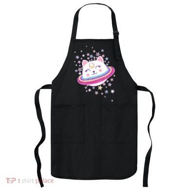 Cute Galaxy Saturn Cat  Apron