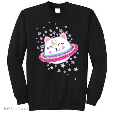 Cute Galaxy Saturn Cat Sweatshirt