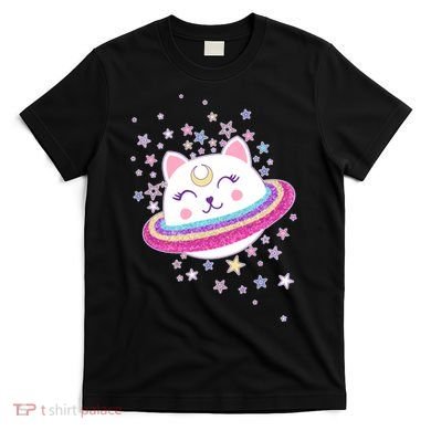 Cute Galaxy Saturn Cat  T-Shirt