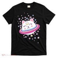 Cute Galaxy Saturn Cat  T-Shirt thumb 0