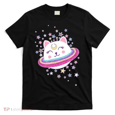 Cute Galaxy Saturn Cat T-Shirt