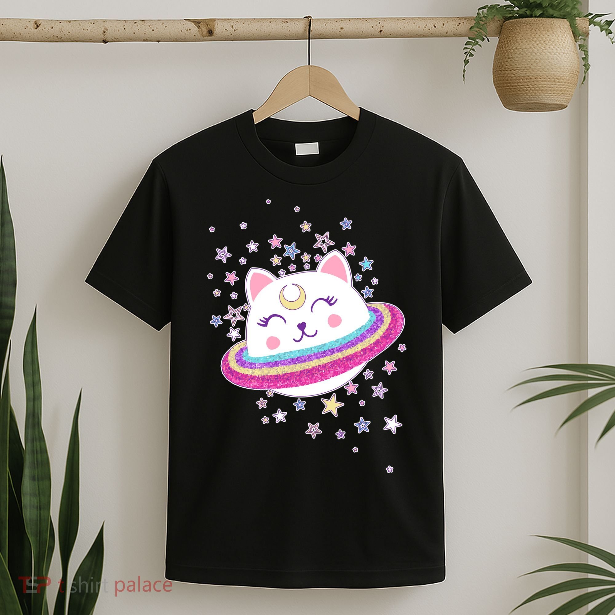Cute Galaxy Saturn Cat  T-Shirt