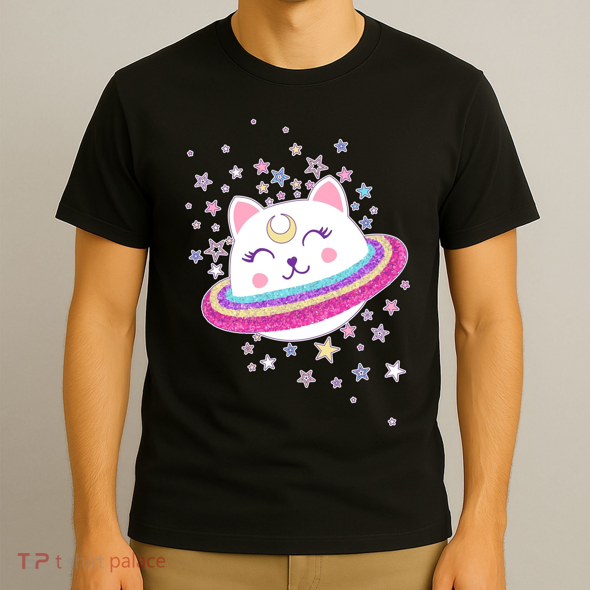 Cute Galaxy Saturn Cat  T-Shirt