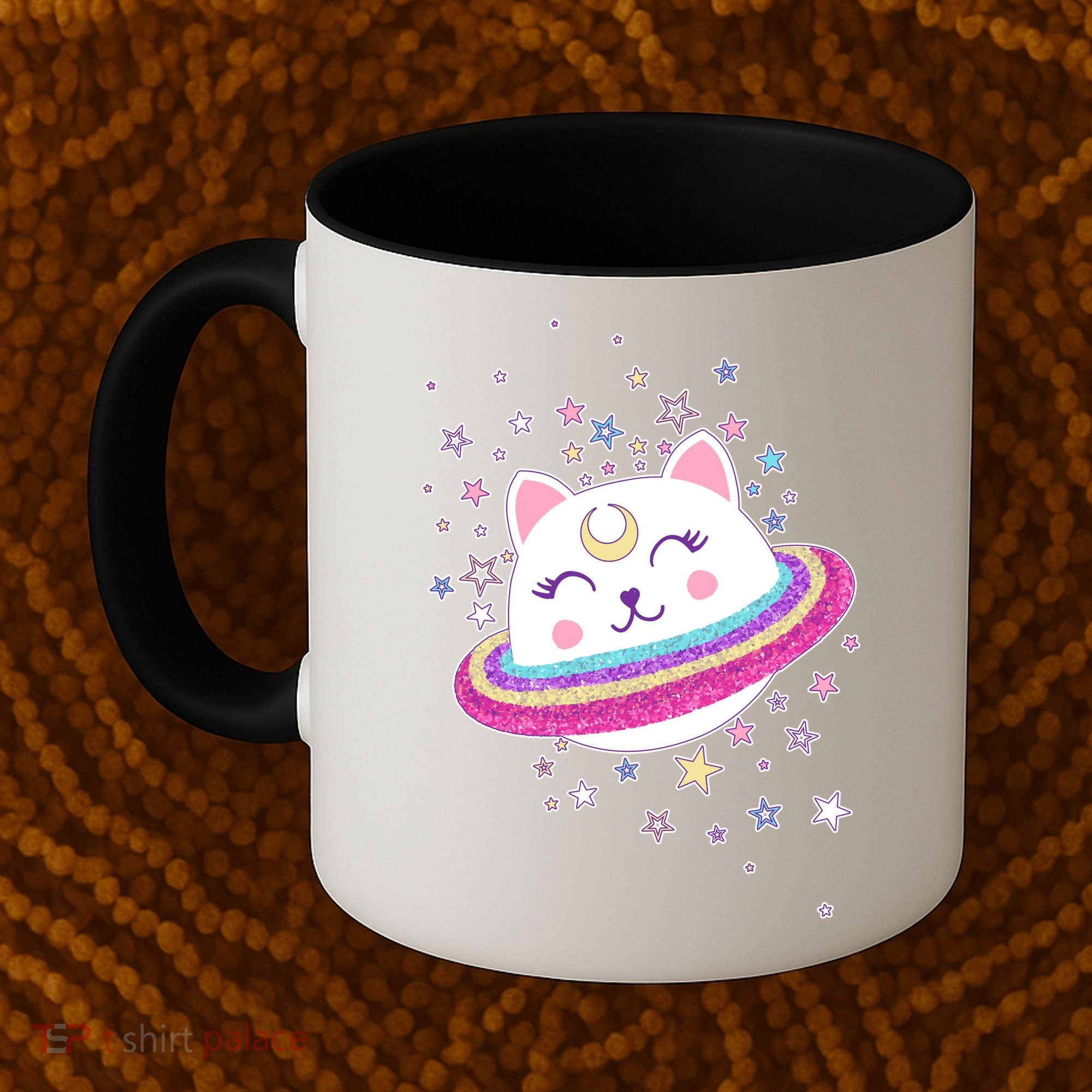 Cute Galaxy Saturn Cat  Coffee Mug