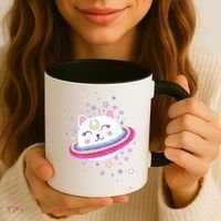Cute Galaxy Saturn Cat  Coffee Mug thumb 3
